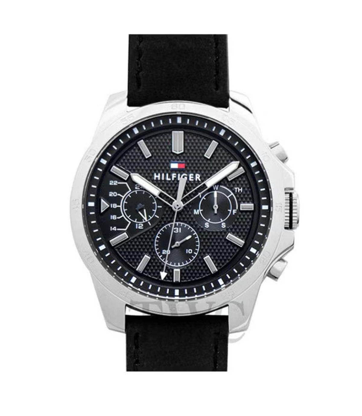 Tommy Hilfiger Men's Leather Chronograph Buckle Watch 1791563-0-portrait