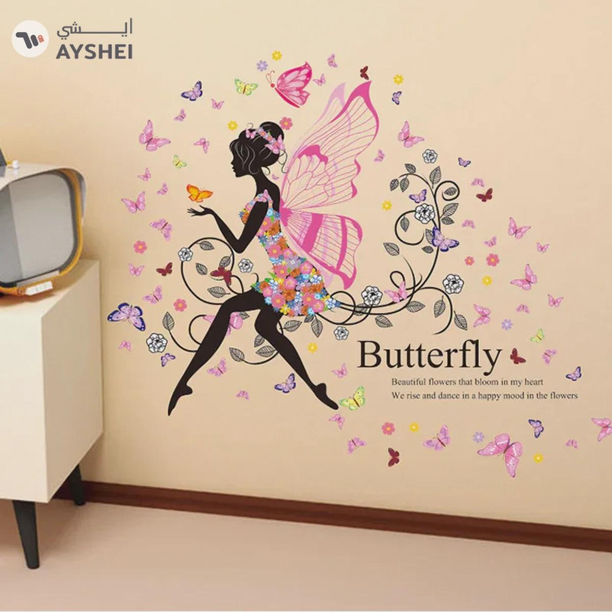 Butterfly Fairy Wall Sticker For Girls Room-0-0