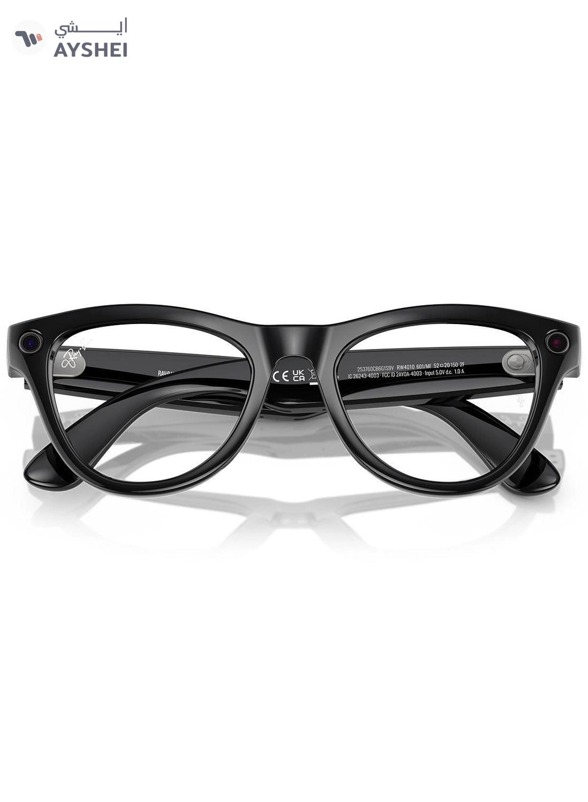 Ray-Ban Wearable x Skyler RW4010 601/MF-52 / Clear to Cerulean Blue Photochromic Lenses Black-1-1