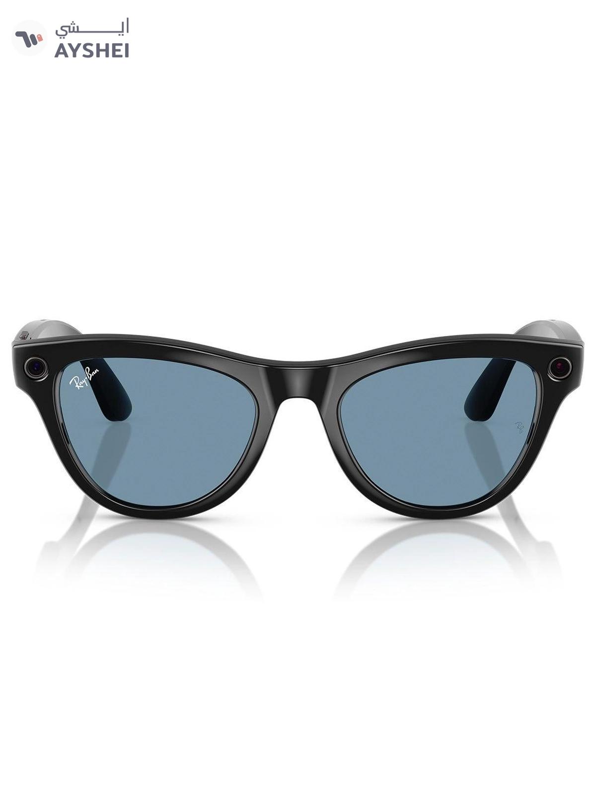 Ray-Ban Wearable x Skyler RW4010 601/MF-52 / Clear to Cerulean Blue Photochromic Lenses Black-4-4
