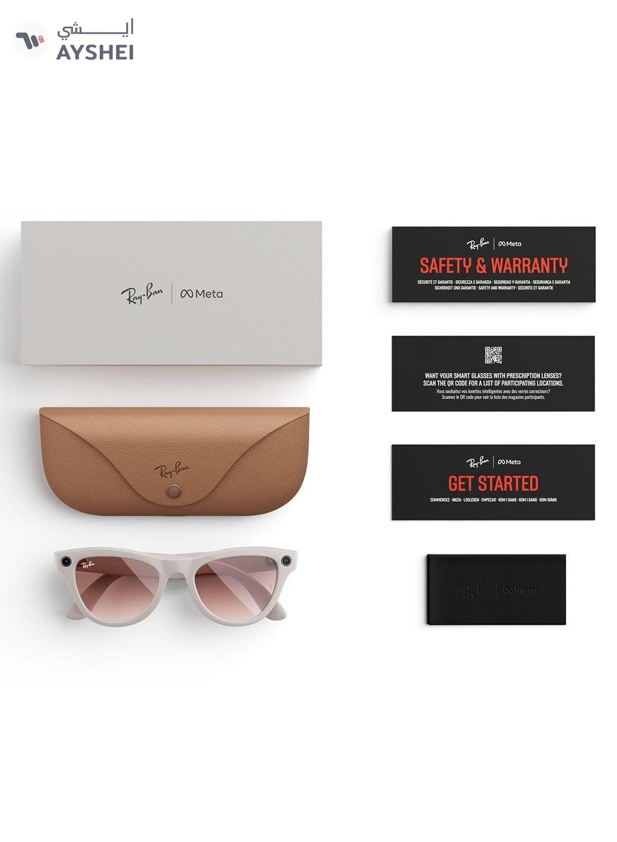 Ray-Ban Wearable x Skyler RW4010 601/MF-52 / Clear to Cerulean Blue Photochromic Lenses Black-5-5