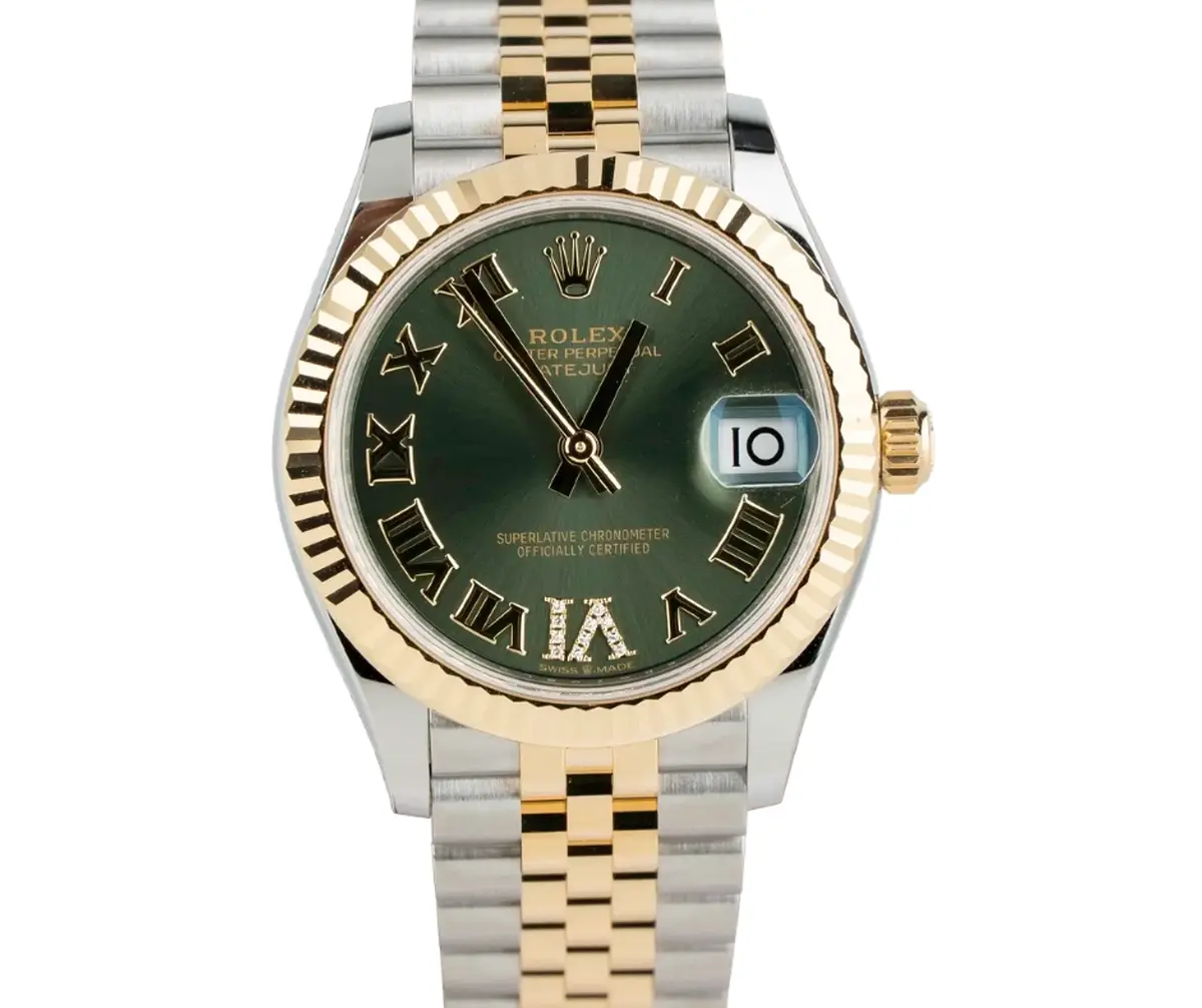 Rolex Datejust 31 | Green Roman VI Diamond Dial 31mm | Condition: New | Year of production 2025 | Original box | Original papers-1-1