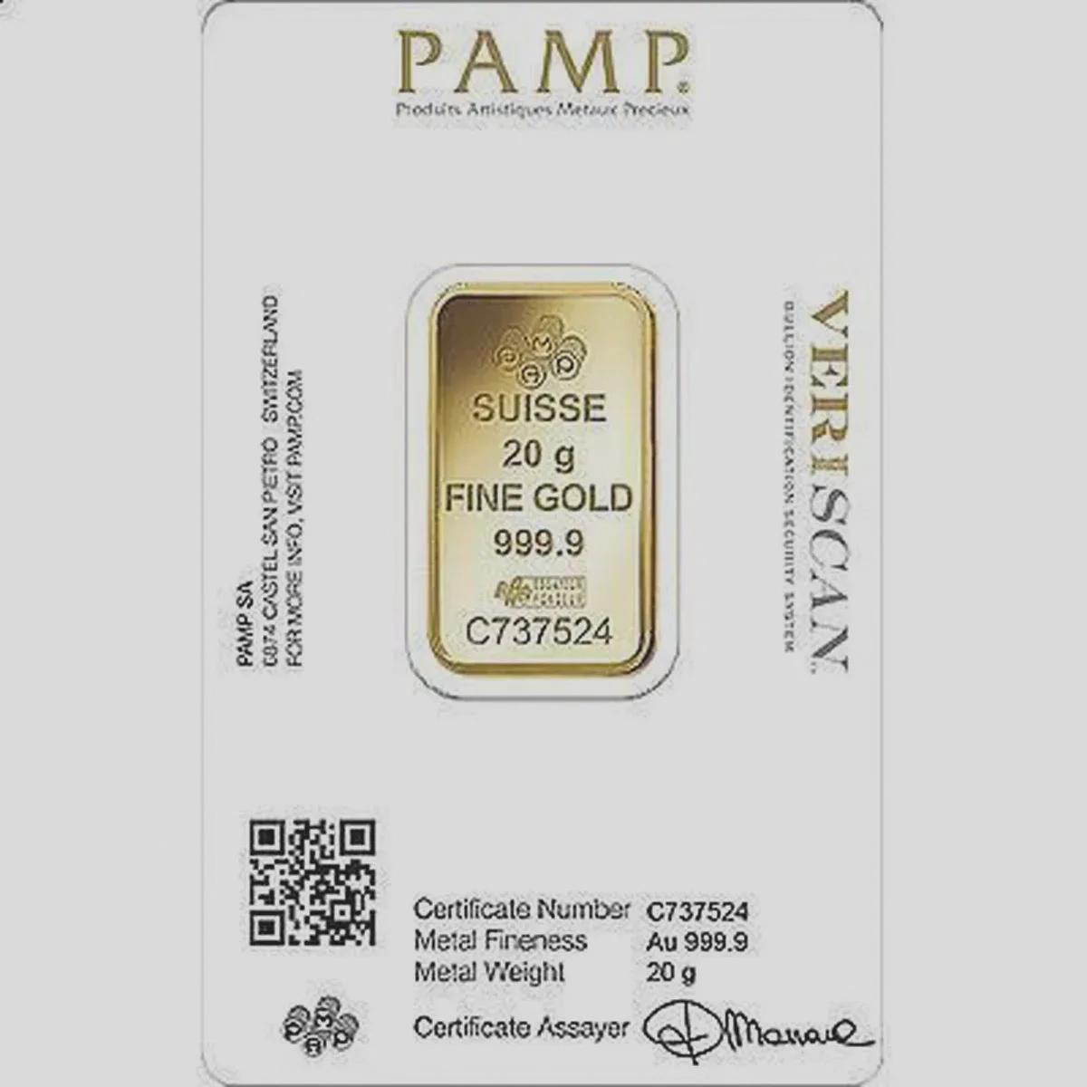 PAMP 20 Gram Gold Bar-1-1