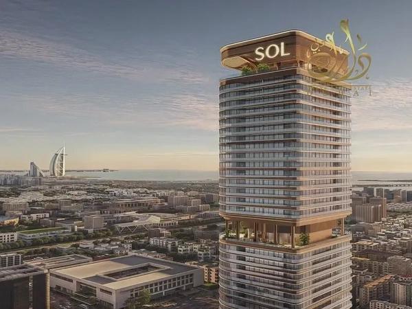 Furnished 1BR Apartment | Sol Luxe SZR | Panoramic Burj & Sea Views