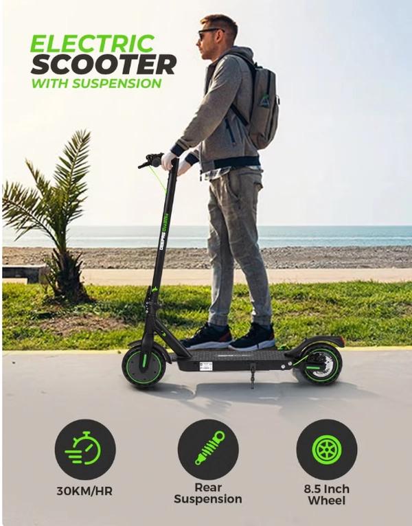 GEEPAS Electric Scooter with Suspension Digital LED Display