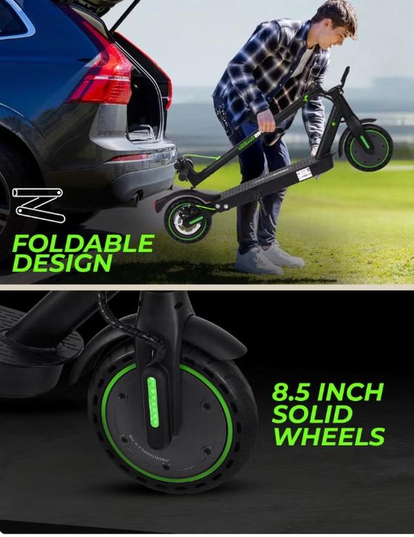 GEEPAS Electric Scooter with Suspension Digital LED Display