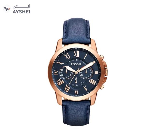 FOSSIL Men's Grant Water Resistant Chronograph Watch FS4835 - 44 mm - Blue