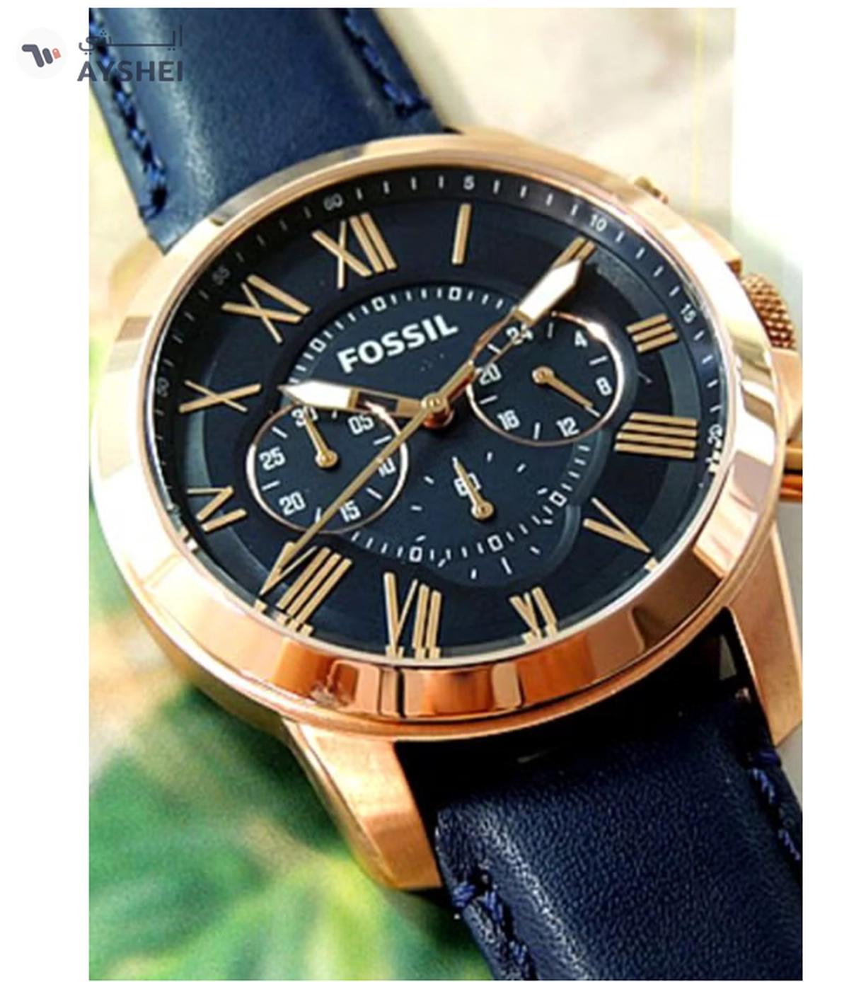 FOSSIL Men's Grant Water Resistant Chronograph Watch FS4835 - 44 mm - Blue-3-3