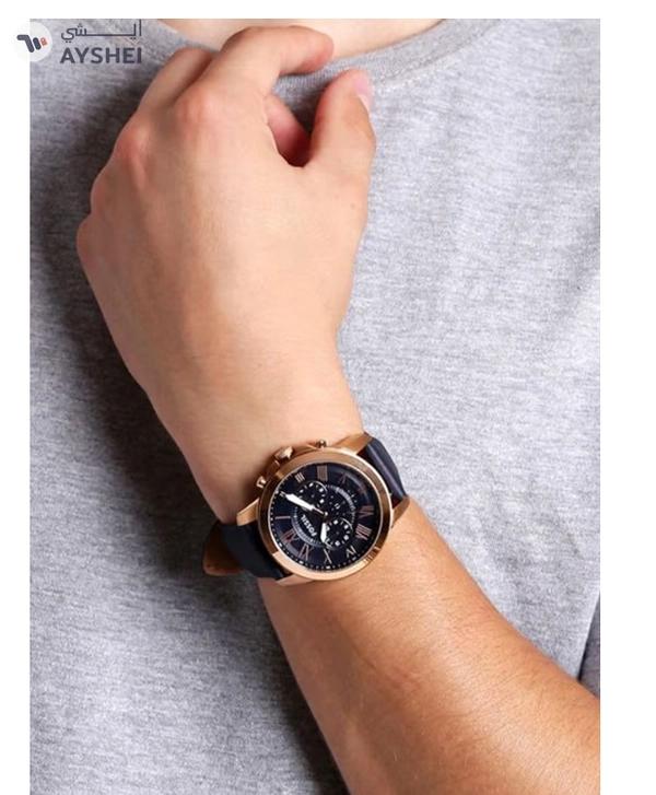 FOSSIL Men's Grant Water Resistant Chronograph Watch FS4835 - 44 mm - Blue