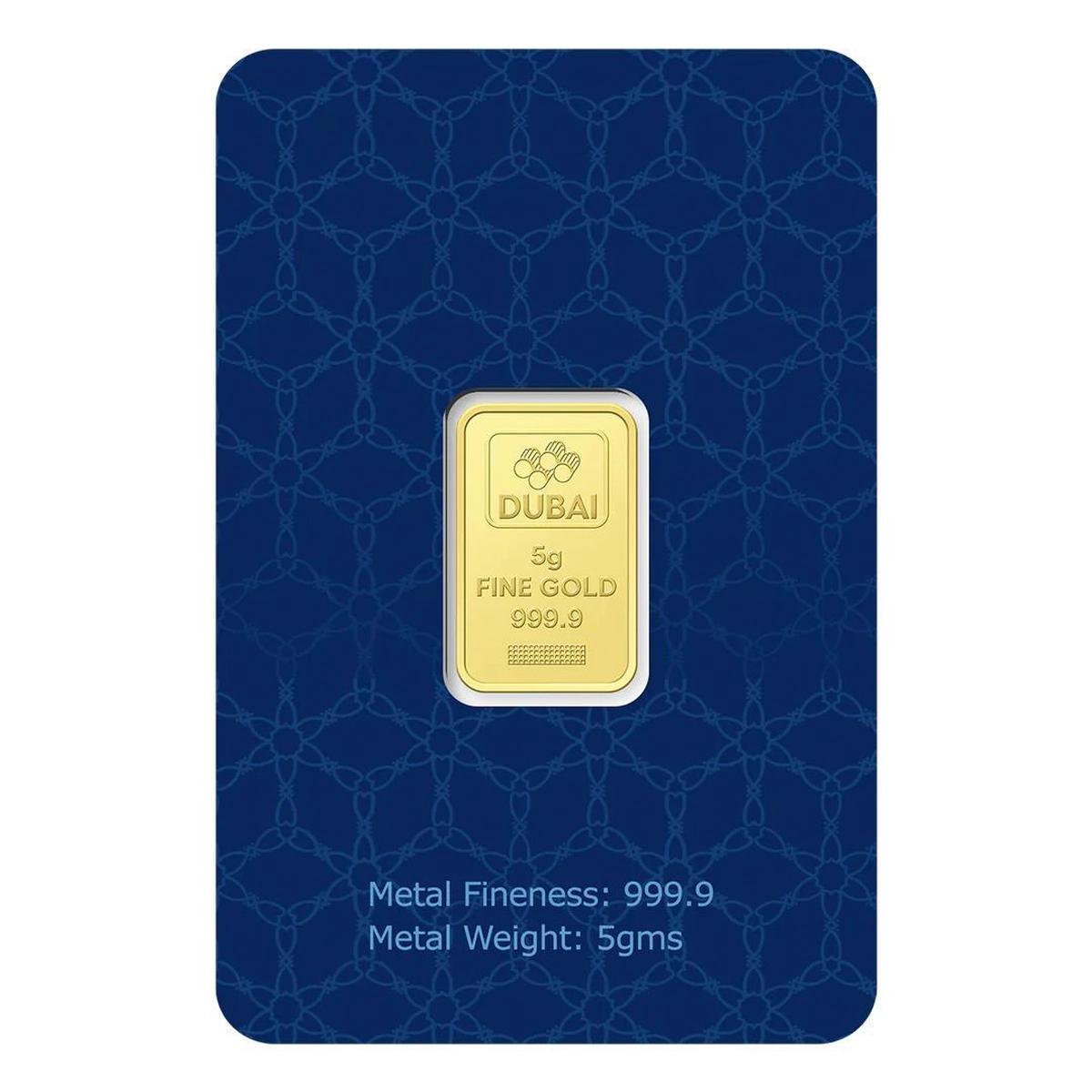 Dubai Gold 5 Grams Pure 999.9 Fine Gold Bar-0-portrait
