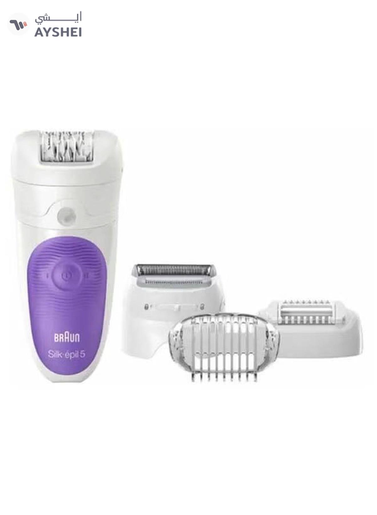 BRAUN Silk Epil 5 Wet And Dry Cordless Epilator With Attachment Set White/Purple-0-portrait