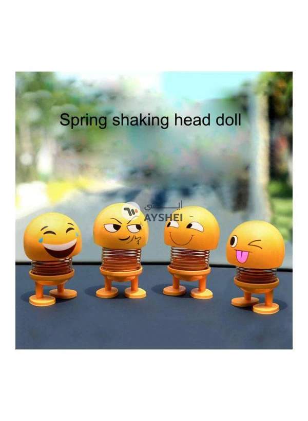 Generic 6-Piece Smiley Emoji Bobblehead For Car Decoration Set