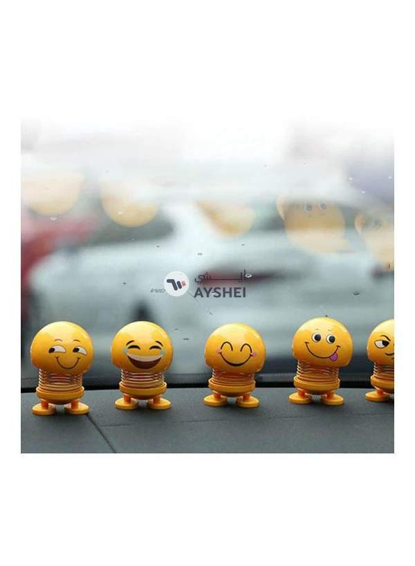 Generic 6-Piece Smiley Emoji Bobblehead For Car Decoration Set