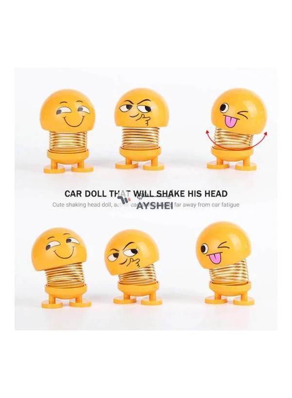 Generic 6-Piece Smiley Emoji Bobblehead For Car Decoration Set