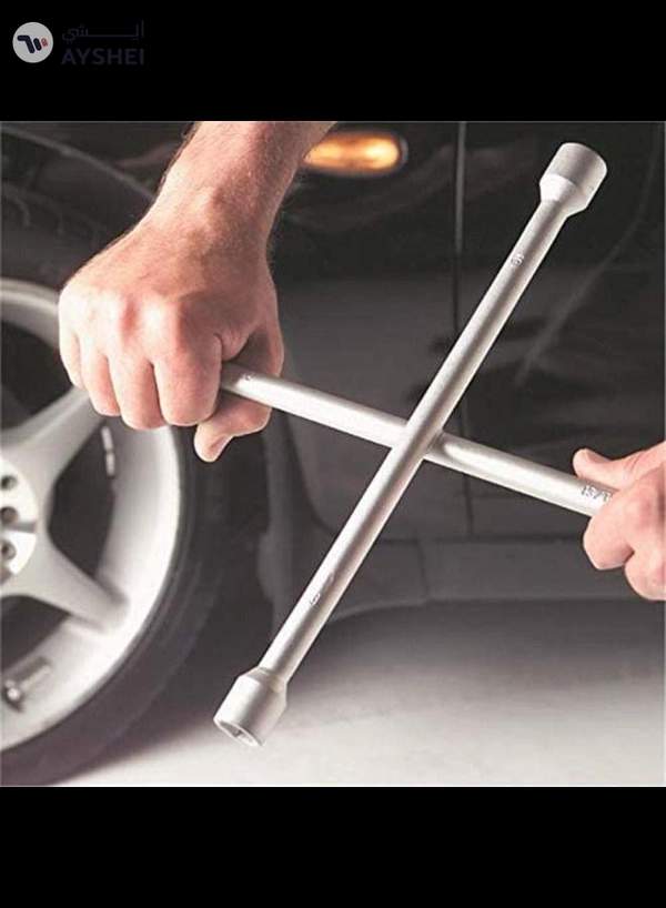 ABBASALI Auto Car Van Truck Tire Tyre Cross Lug 4 Way Nut Wrench