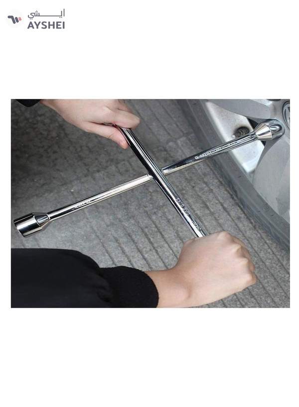 ABBASALI Auto Car Van Truck Tire Tyre Cross Lug 4 Way Nut Wrench