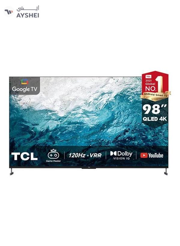 TCL 98-Inch 4K QLED Google TV with Dolby Vision IQ, 144Hz VRR, Game Master, Freesync Premium & Ok Google, 98C735 Black