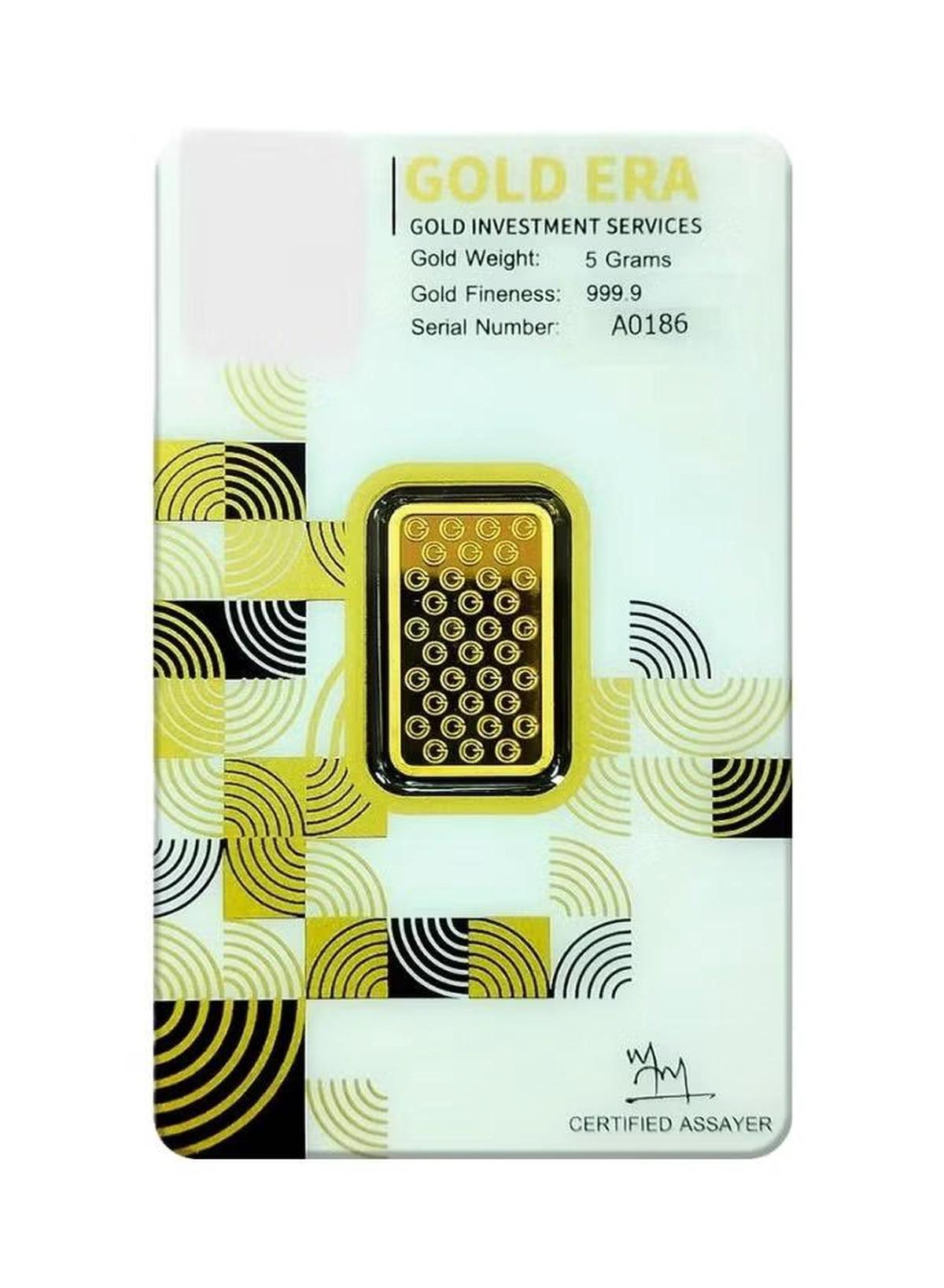 Gold Era 24K (999.9) 5G Gold Bar - Variable Design-1-portrait