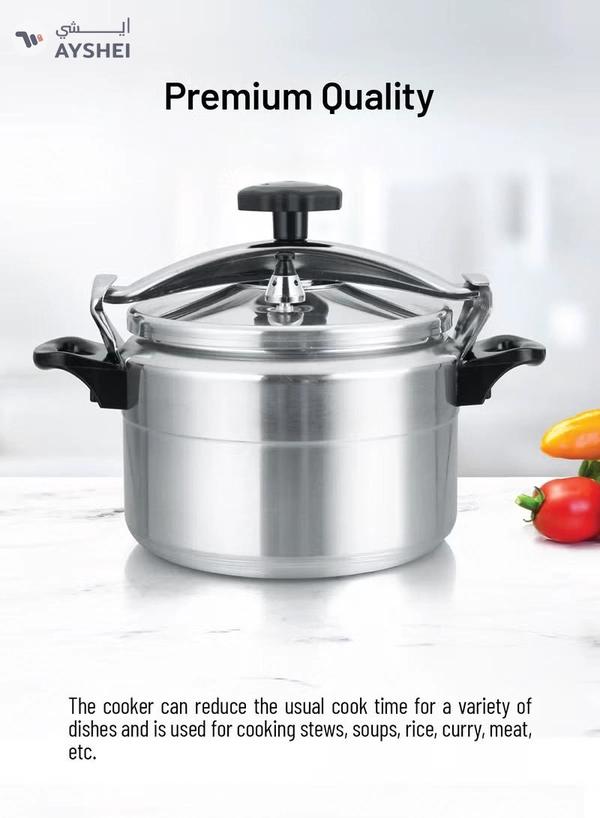 DELCASA 9 Liter Aluminum Pressure Cooker Equipped With Multi Safety Device And Unique Pressure Indicator Durable Aluminum Alloy Construction With Firm Handles Silver
