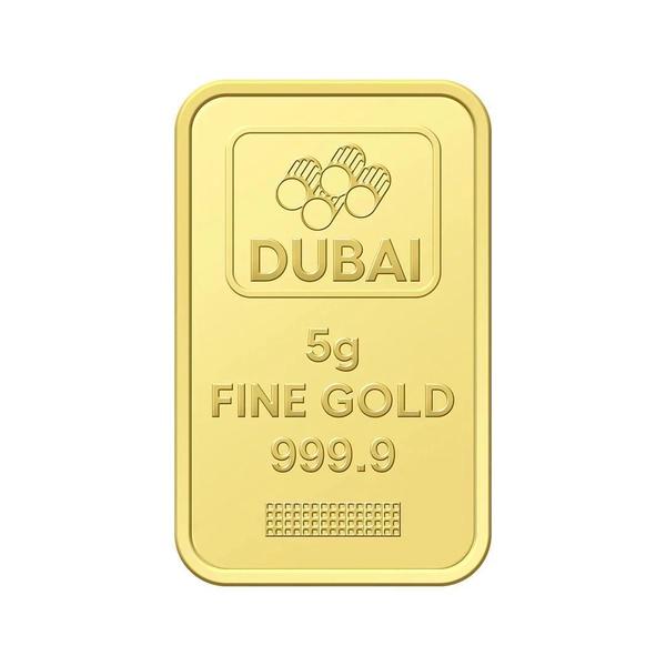 Dubai Gold 5 Grams Pure 999.9 Fine Gold Bar
