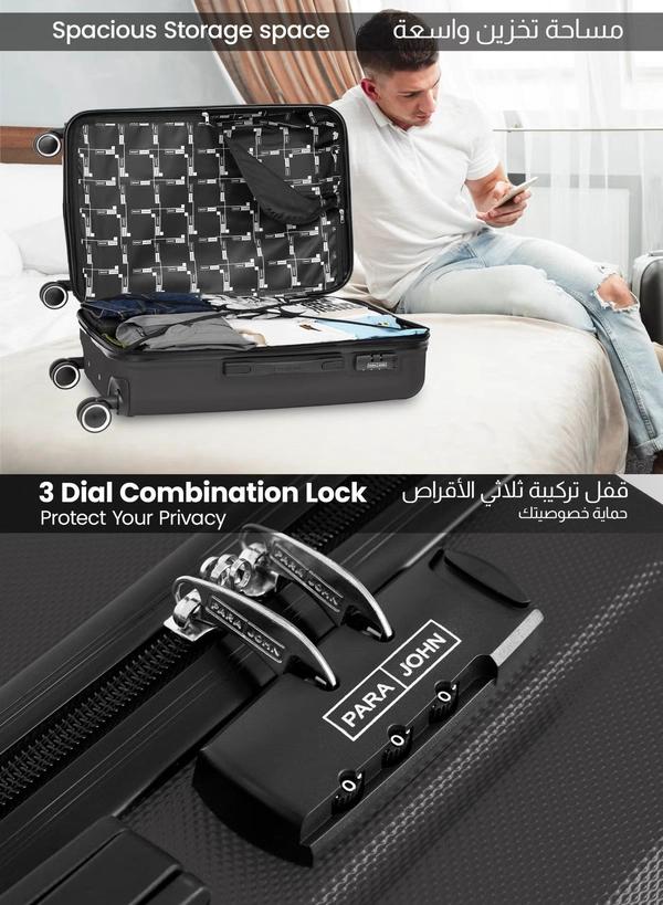 PARAJOHN ABS Material 3-Piece Hardsided Luggage Set