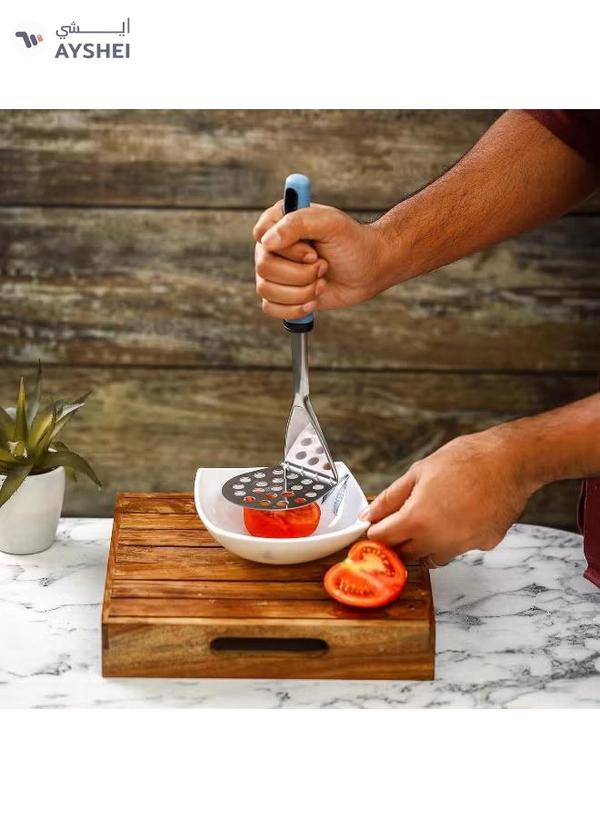 Delcasa DC3367 Potato Masher, Black/Blue