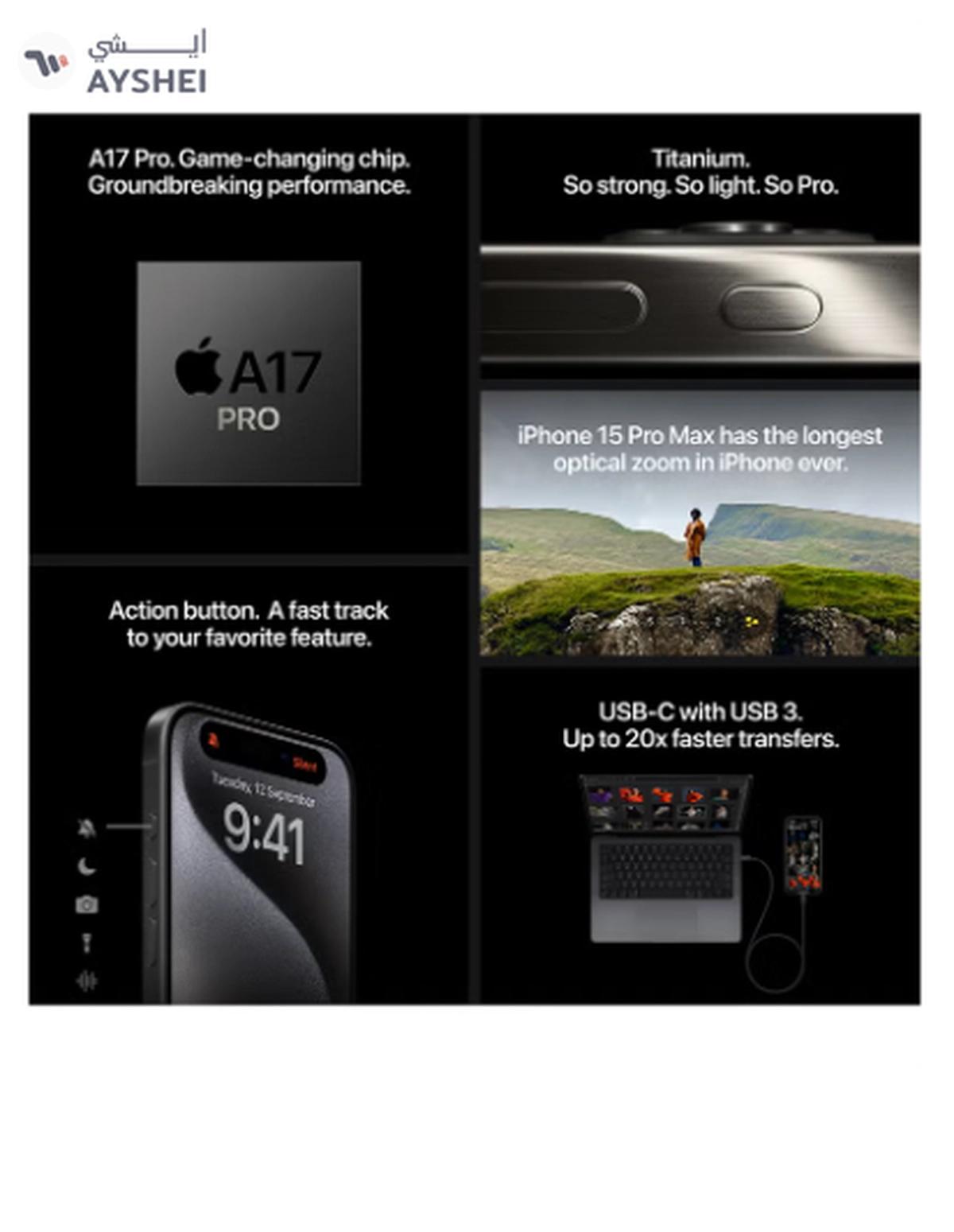 Apple Show Variants iPhone 15 Pro Max 256GB Natural Titanium 5G With FaceTime - Middle East Version-4-4