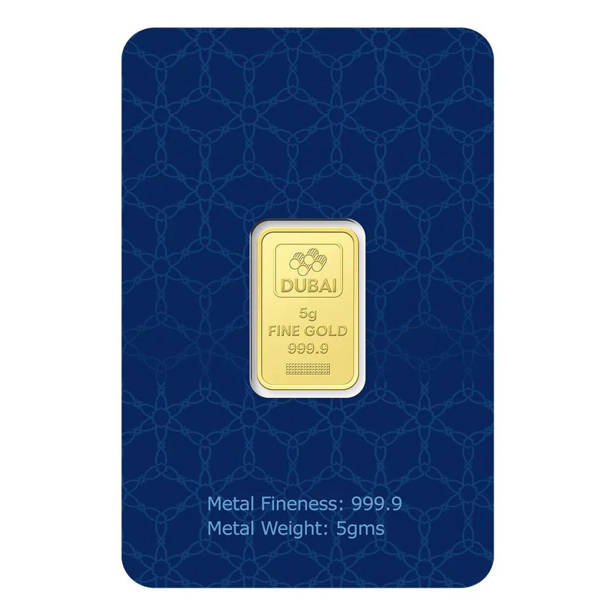 Dubai Gold 5 Grams Pure 999.9 Fine Gold Bar-0-portrait