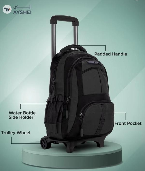 PARAJOHN Unisex Rolling Trolley Backpack with Adjustable Strap