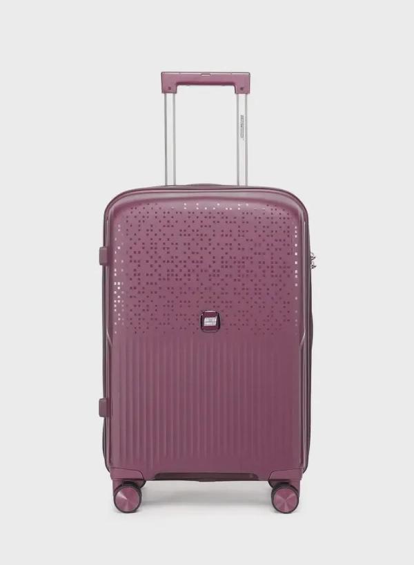 British Tourister 3 Piece Polypropylene Hard Side Spinner Luggage Trolley Set 20/24/28 Inch - Purple
