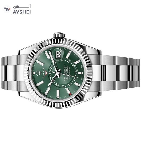 Rolex Sky-Dweller Steel & White gold Mint Green Dial Oyster bracelet