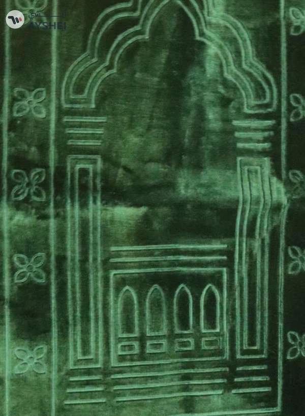 Yuwell Embossed Prayer Mat Anti-Slip Velvet Top Islamic Prayer Mat Sajadah Prayer Rug Salah Mat For Men And Women Eid Gift And Ramadan Gift 70X110CM Dark Green