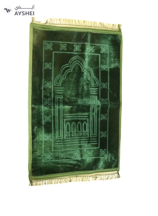 Yuwell Embossed Prayer Mat Anti-Slip Velvet Top Islamic Prayer Mat Sajadah Prayer Rug Salah Mat For Men And Women Eid Gift And Ramadan Gift 70X110CM Dark Green