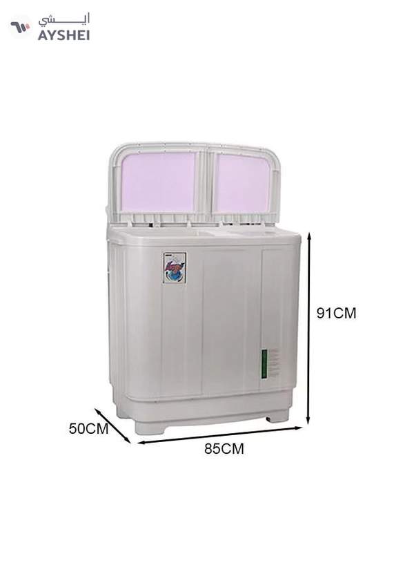GEEPAS Twin Tub Semi-Automatic Washing Machine- GSWM6466| Hidden Control Panel and Semi-Automatic Top Load Washing Machine| Spin Capacity: 7.0 KG| White 400 W GSWM6466 White 400 W GSWM6466 White