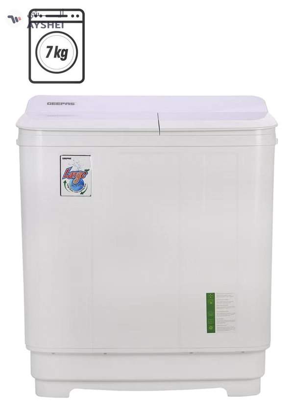 GEEPAS Twin Tub Semi-Automatic Washing Machine- GSWM6466| Hidden Control Panel and Semi-Automatic Top Load Washing Machine| Spin Capacity: 7.0 KG| White 400 W GSWM6466 White 400 W GSWM6466 White