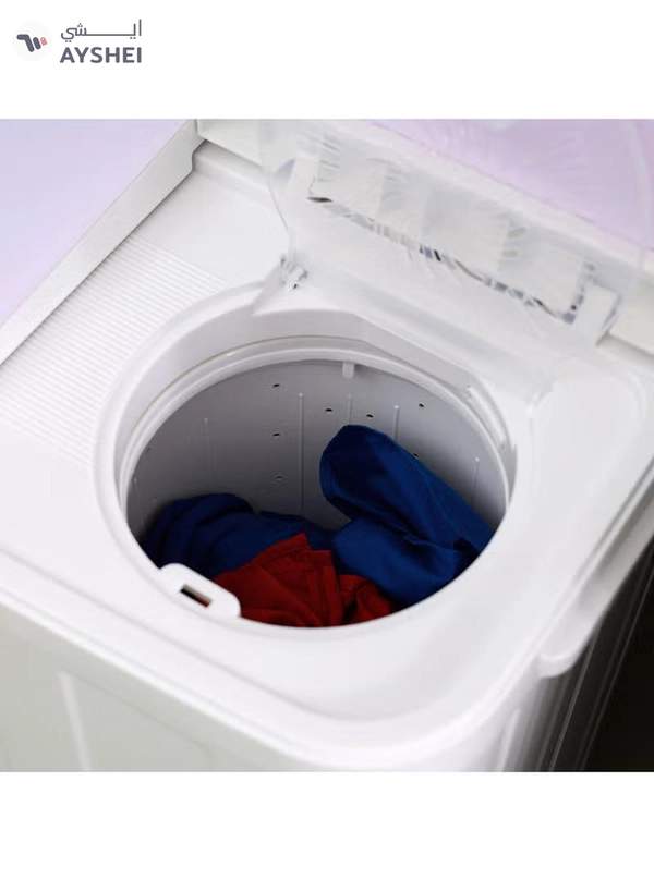 GEEPAS Twin Tub Semi-Automatic Washing Machine- GSWM6466| Hidden Control Panel and Semi-Automatic Top Load Washing Machine| Spin Capacity: 7.0 KG| White 400 W GSWM6466 White 400 W GSWM6466 White
