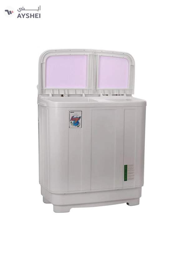 GEEPAS Twin Tub Semi-Automatic Washing Machine- GSWM6466| Hidden Control Panel and Semi-Automatic Top Load Washing Machine| Spin Capacity: 7.0 KG| White 400 W GSWM6466 White 400 W GSWM6466 White
