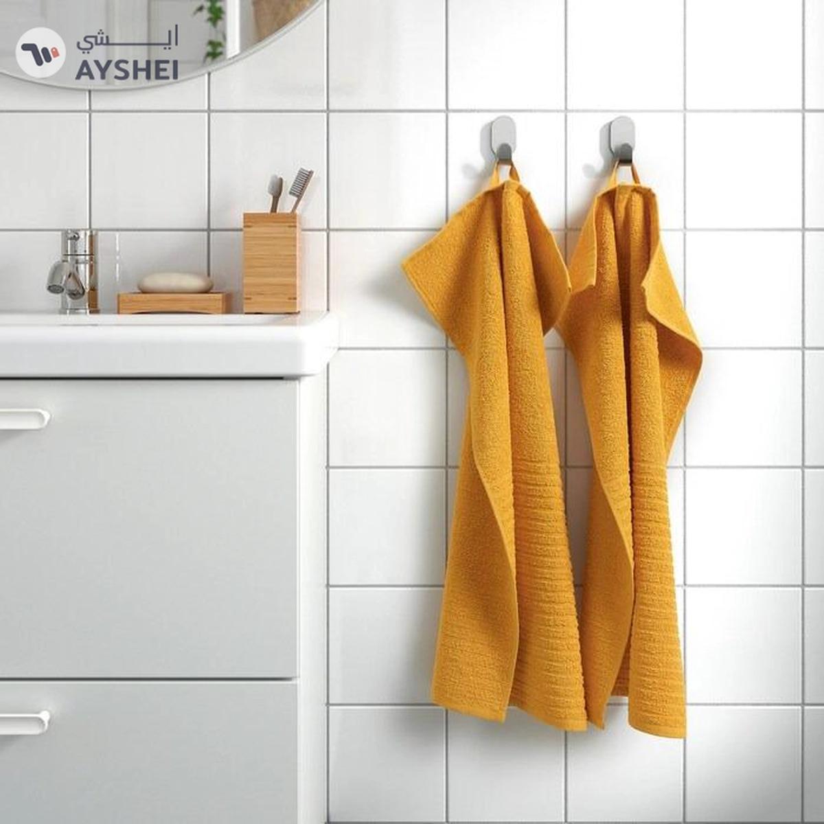 VÅGSJÖN Bath sheet, golden-yellow, 100x150 cm-4-4