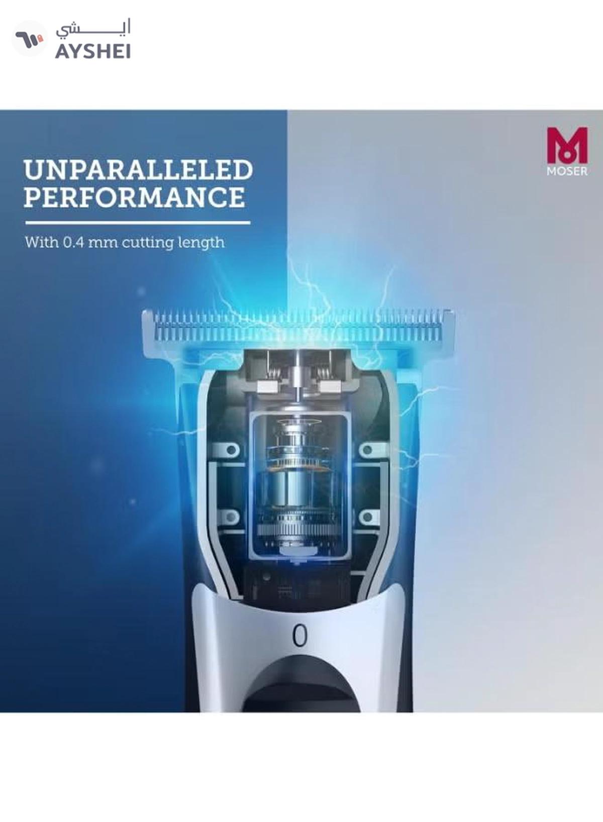 MOSER T-Cut Professional Cord/Cordless Trimmer With T-Blade, 1591-0170 Black/Silver-1-1