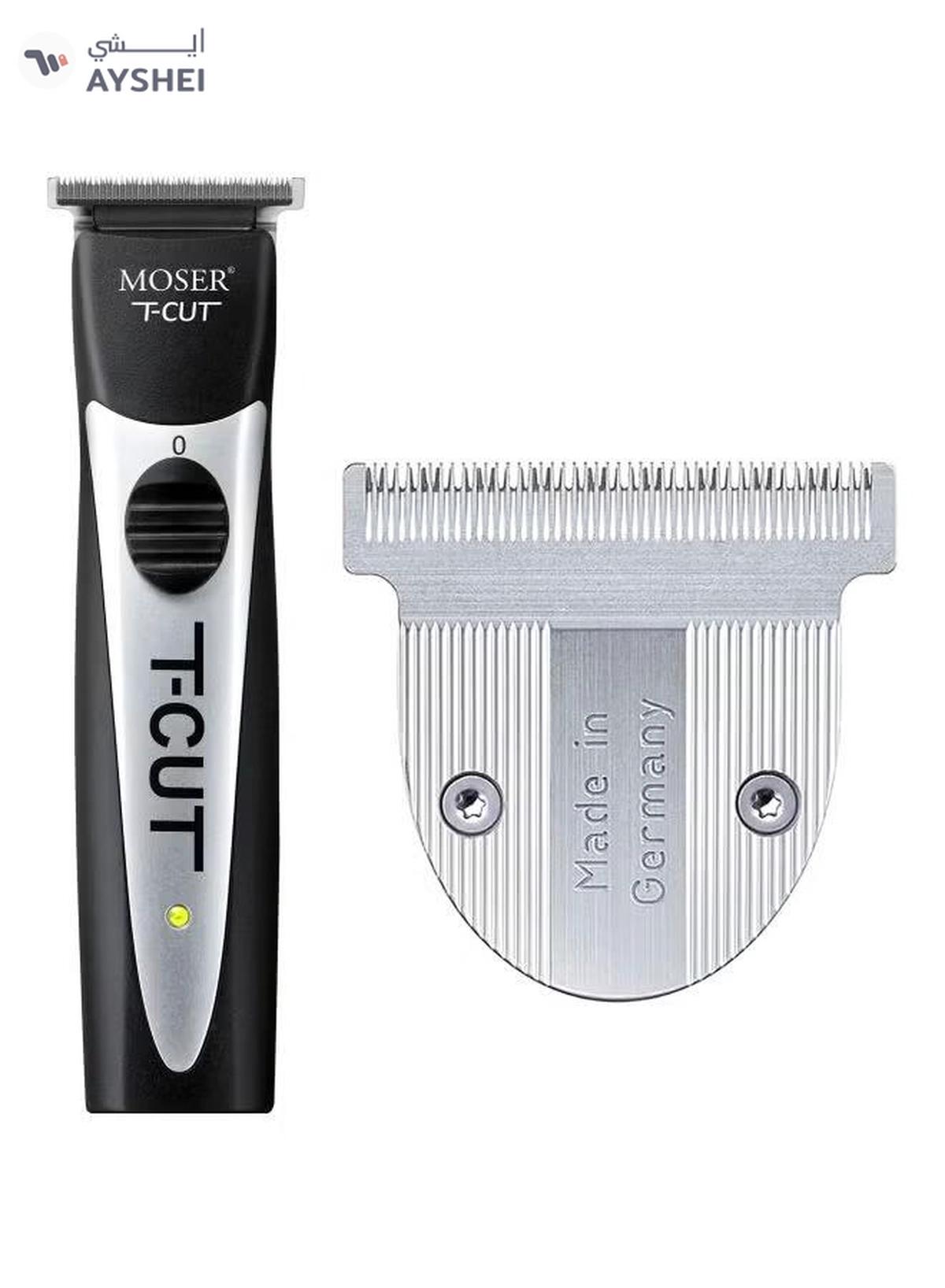 MOSER T-Cut Professional Cord/Cordless Trimmer With T-Blade, 1591-0170 Black/Silver-4-4