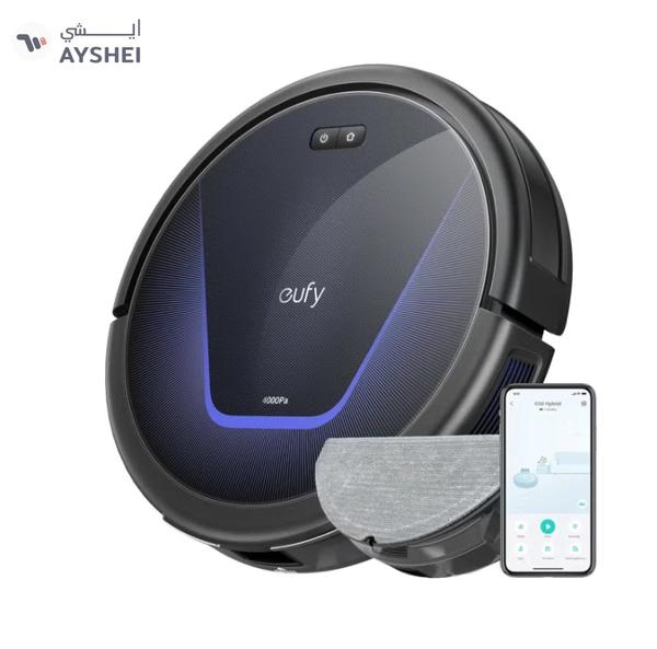 Eufy G50 Robot Vacuum With 4,000 Pa Powerful Suction, Dynamic Navigation And Pro Detangle Comb Roller Brush For Hair Cleaning, Mop Pad For Light Surface Cleaning, Perfect For Hard Floor, Pet Hair, Carpet 40 W T2212 Black