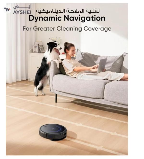 Eufy G50 Robot Vacuum With 4,000 Pa Powerful Suction, Dynamic Navigation And Pro Detangle Comb Roller Brush For Hair Cleaning, Mop Pad For Light Surface Cleaning, Perfect For Hard Floor, Pet Hair, Carpet 40 W T2212 Black