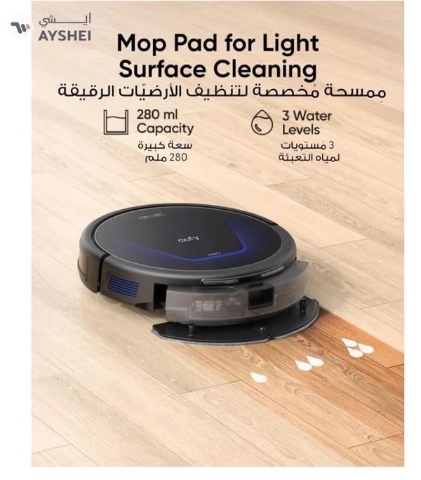 Eufy G50 Robot Vacuum With 4,000 Pa Powerful Suction, Dynamic Navigation And Pro Detangle Comb Roller Brush For Hair Cleaning, Mop Pad For Light Surface Cleaning, Perfect For Hard Floor, Pet Hair, Carpet 40 W T2212 Black
