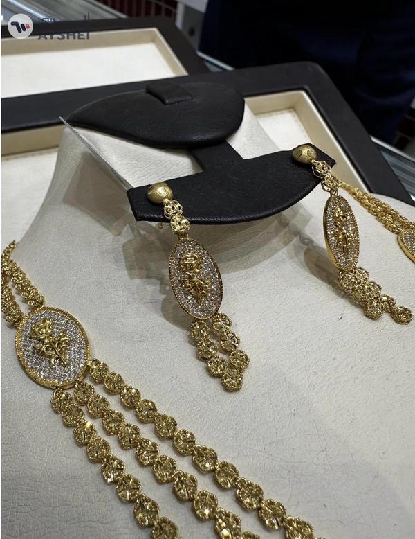 22K Gold Layered Necklace Set (Necklace + Earrings) — 41.04g | 100% Authentic