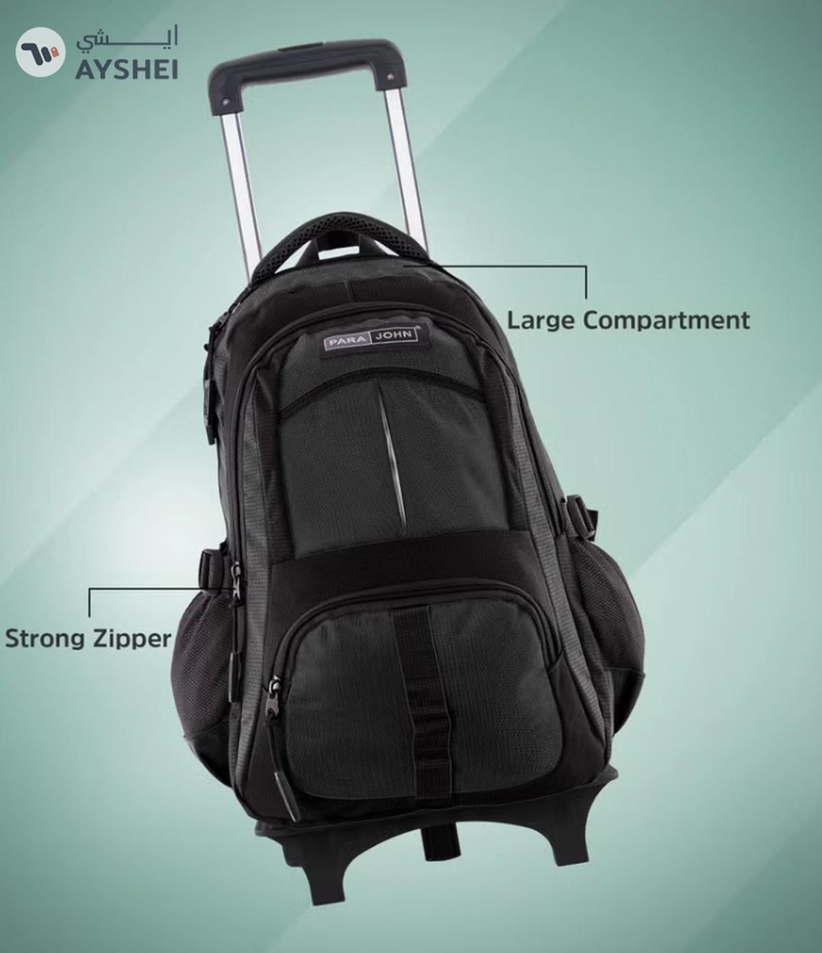 PARAJOHN Unisex Rolling Trolley Backpack with Adjustable Strap-1-1