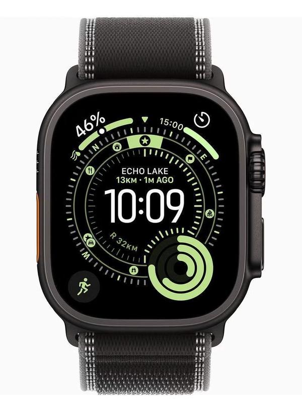 Apple Watch Ultra 3 GPS + Cellular 49mm (TDRA Version) Black Titanium Case With Black/Charcoal Trail Loop - S/M