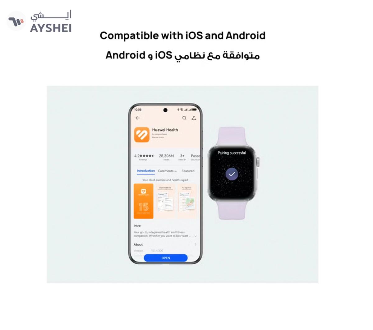 Huawei Watch FIT4 Smart Watch, 1.82” Display, 100+ Sports modes, Fitness and Sleep Tracker, Heart Rate Monitor, Emotional Wellbeing Assistant, up to 10-Day Battery Life, iOS & Android Black-5-5