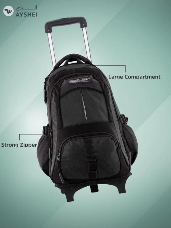 PARAJOHN Unisex Rolling Trolley Backpack with Adjustable Strap