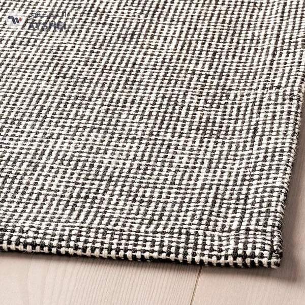 IKEA TIPHEDE Rug, Flatwoven, Black/Natural, 155x220 cm