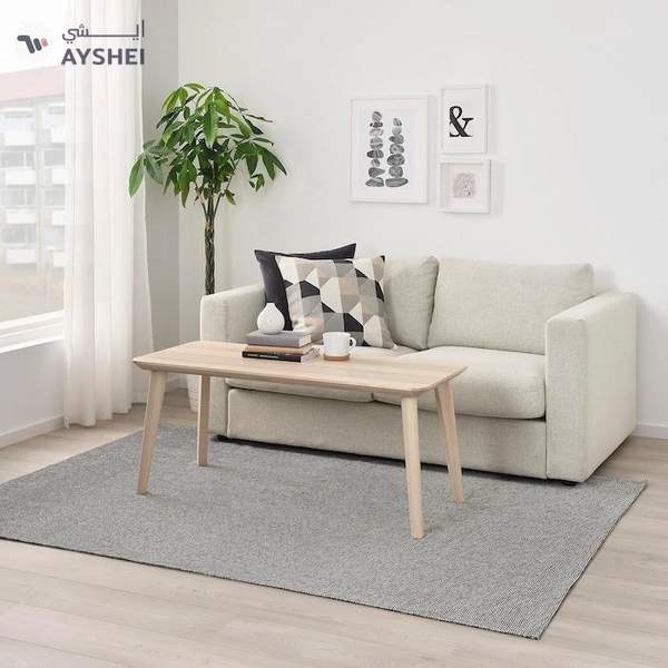 IKEA TIPHEDE Rug, Flatwoven, Black/Natural, 155x220 cm